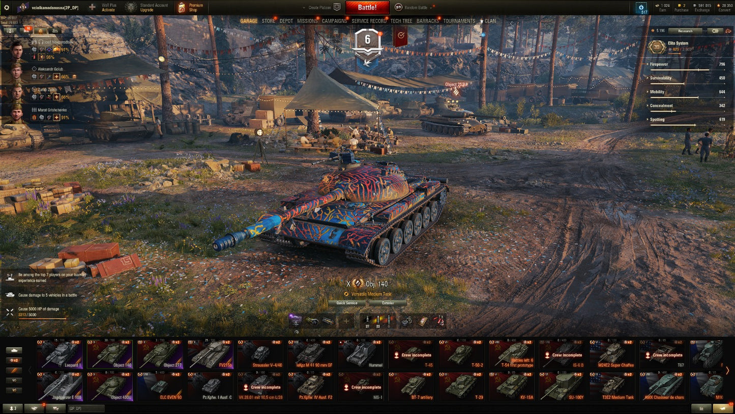 WOT EU ACCOUNT EU 8 Tier X tanks 15 premium tanks 600K credits 1000bons 28K free exp. + WOT 2.0 REWARDS!!!