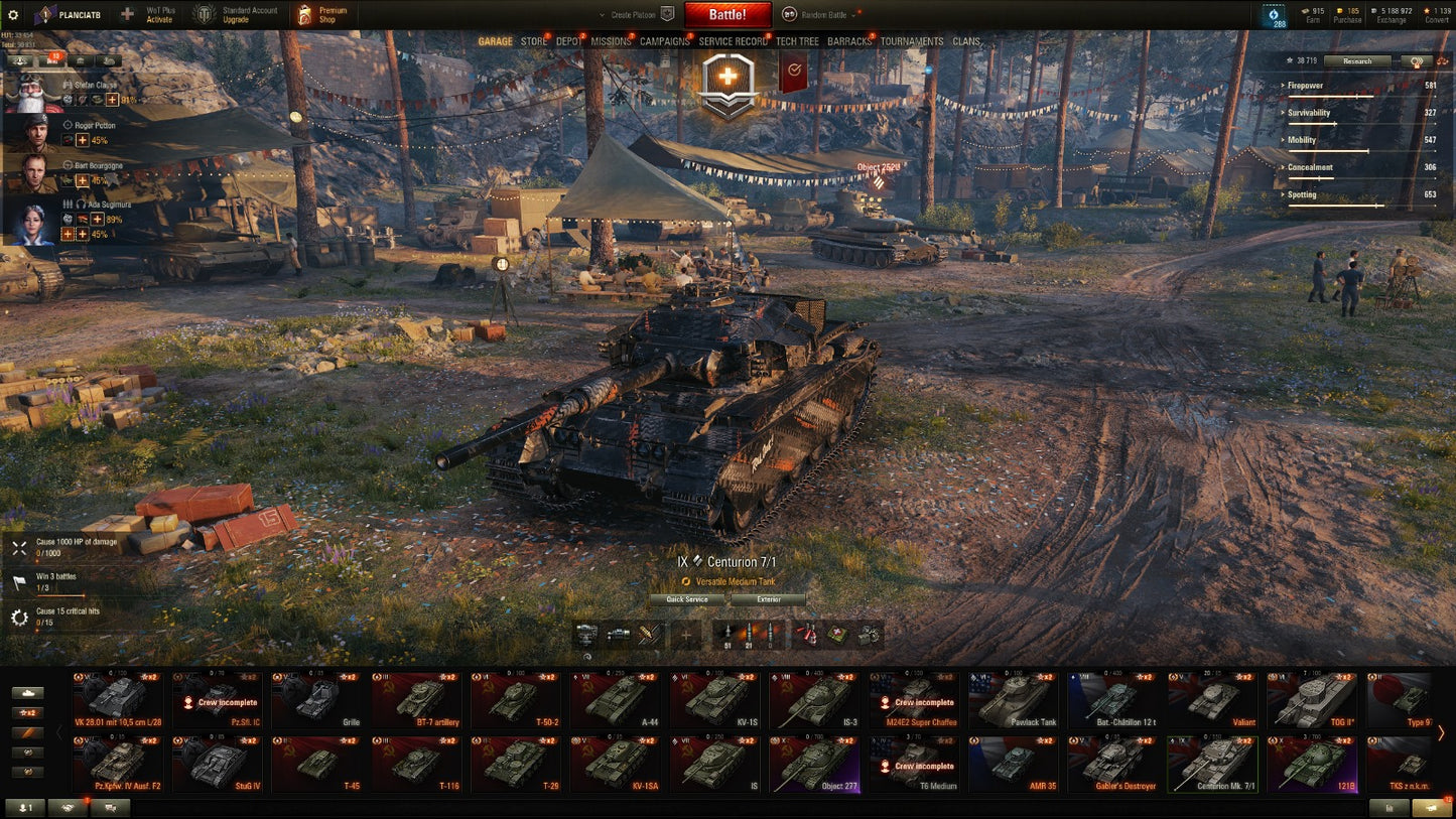 WOT ACCOUNT EU 3 X Tier tanks 8 Premium tanks 5,2M credits + WOT 2.0 REWARDS!!!