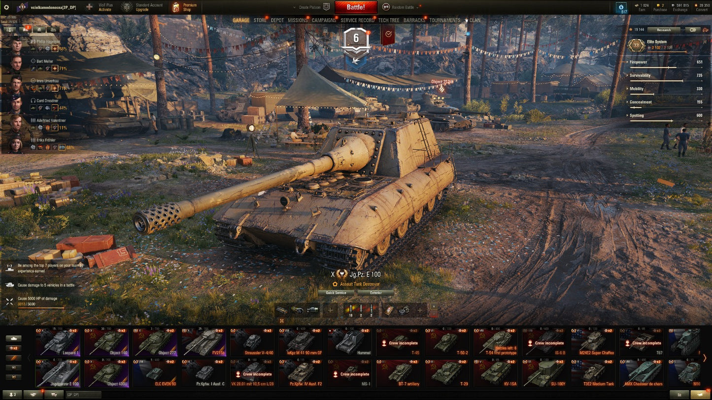 WOT EU ACCOUNT EU 8 Tier X tanks 15 premium tanks 600K credits 1000bons 28K free exp. + WOT 2.0 REWARDS!!!