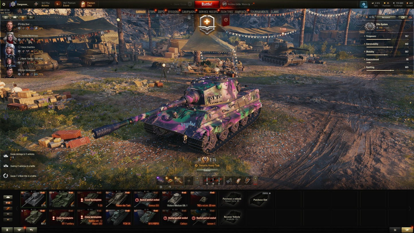 WOT ACCOUNT EU 3 X Tier tanks 9 Days premium 773K credit + WOT 2.0 REWARDS!!!