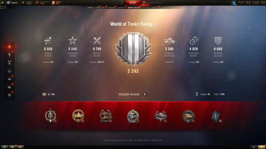 WOT ACCOUNT EU 3 X Tier tanks 9 Days premium 773K credit + WOT 2.0 REWARDS!!!