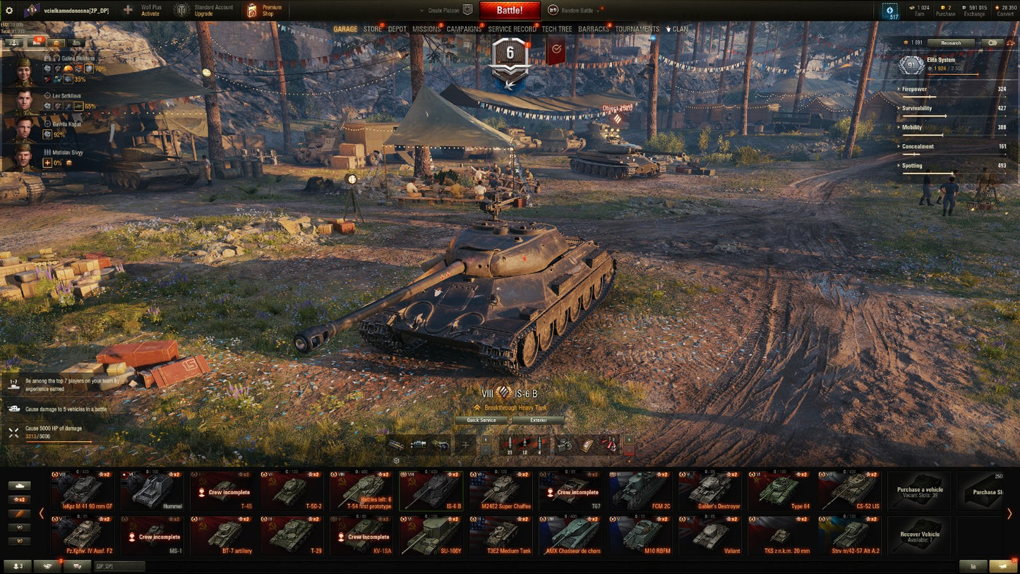 WOT EU ACCOUNT EU 8 Tier X tanks 15 premium tanks 600K credits 1000bons 28K free exp. + WOT 2.0 REWARDS!!!